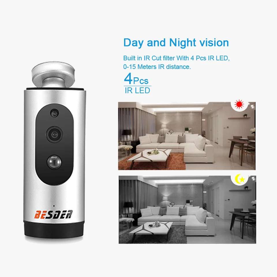 BESDER HD 960P WIFI IP камера Встроенная батарея двухстороннее аудио Обнаружение движения