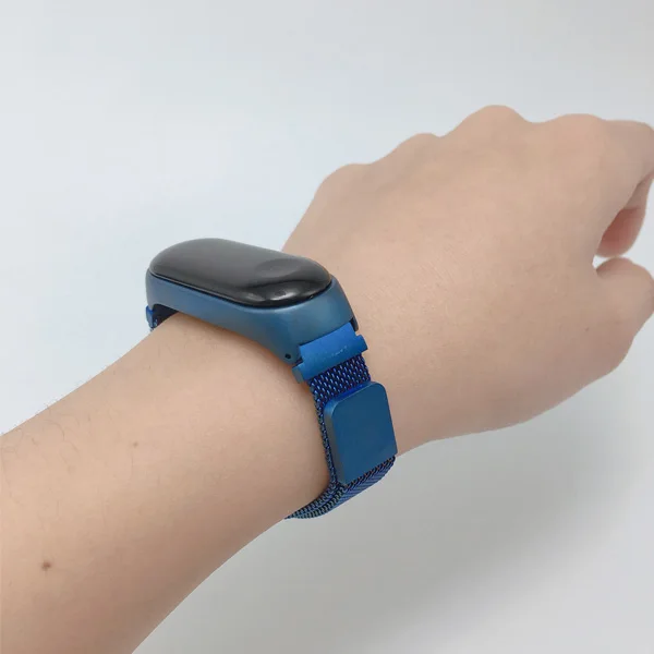 Blue Браслет для Xiaomi mi Band 3 4 mi lanese Loop, ремешок для умных часов, ремешок из нержавеющей стали для Xiaomi mi band 4 - Цвет ремешка: Blue