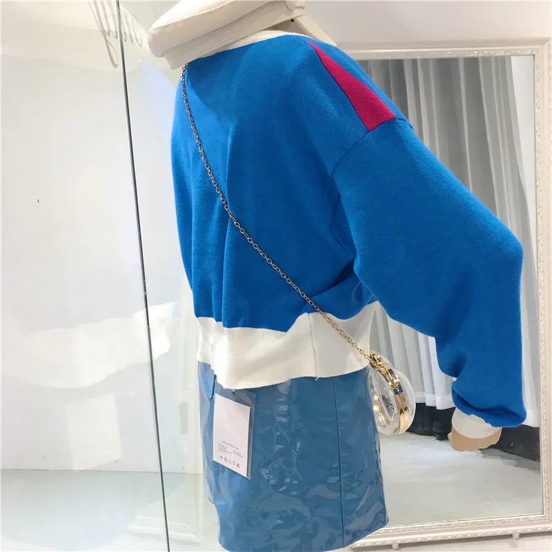 2018 Autumn Winter Fashion Streetwear Korean Style Colors Contrast Send Love Sweater Women Jumper Pullovers Sweaters | Женская одежда