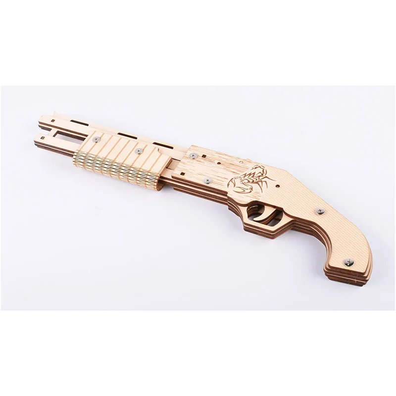 3D деревянные детские игрушки-пазлы Mossberg дробовик головоломка игрушки модель резиновый браслет "сделай сам" пистолет деревянные игрушки для детей