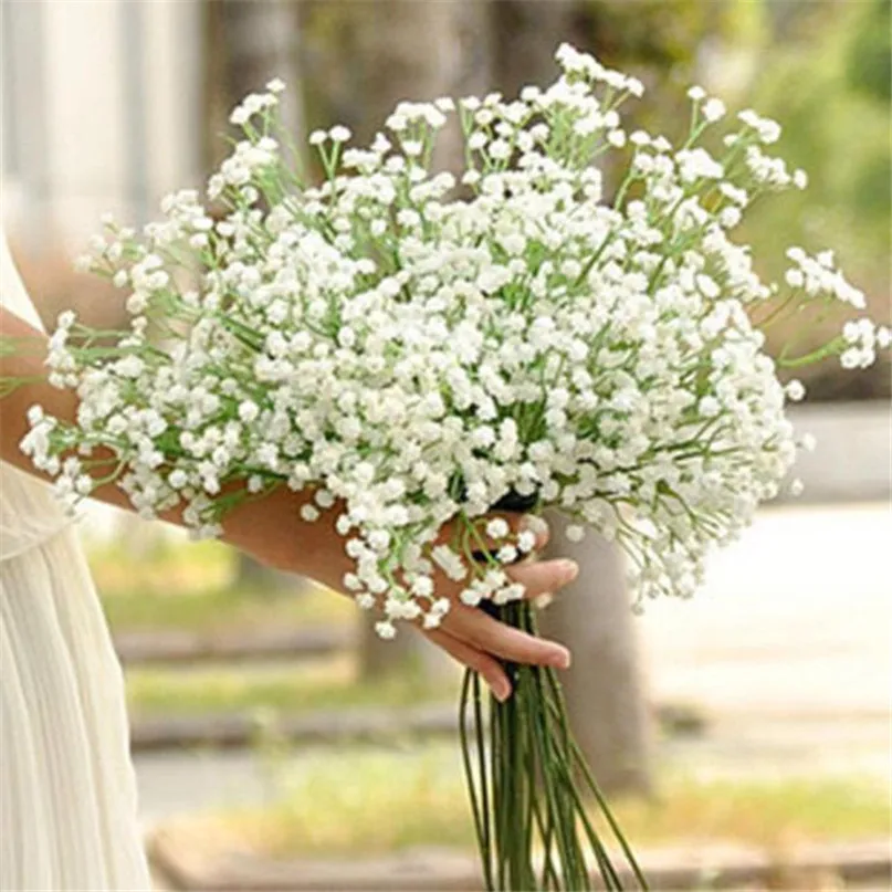 Искусственные цветы @ Gypsophila цветок искусственный шелк Свадебная вечеринка букет