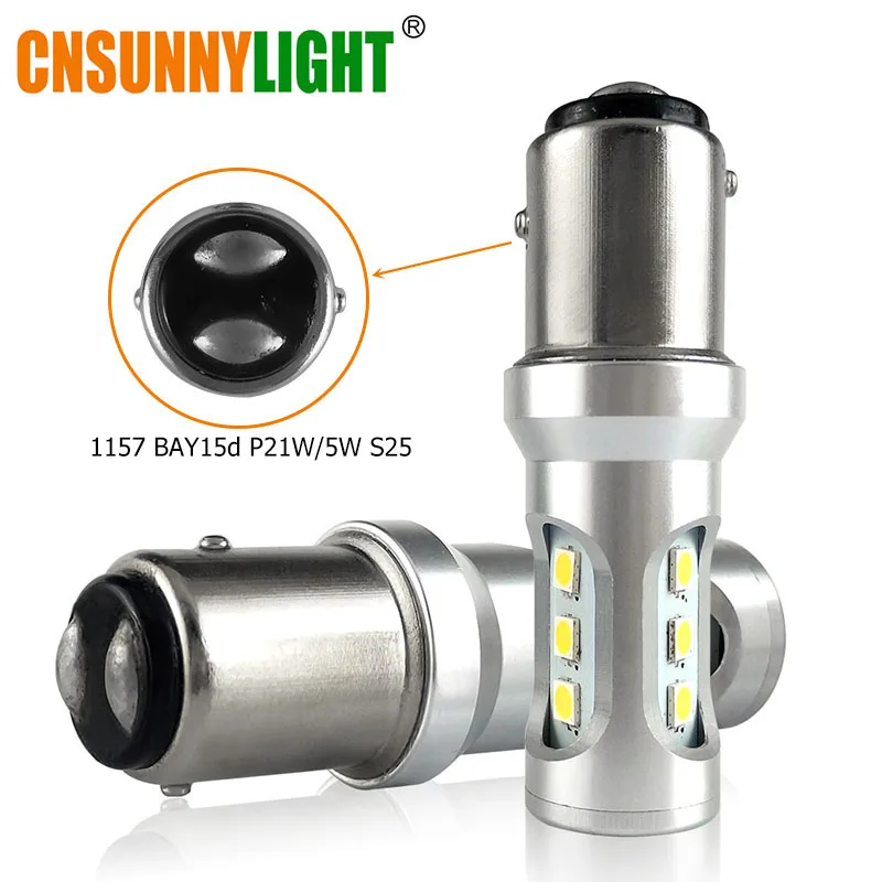 CNSUNNY светильник Автомобильный светодиодный обратный сигнальная лампа T15 W16W W21W W21/5 Вт Ba15s Bau15s Bay15d 3156 3157, сигнализирующий фонарь 5202 H11 Противотуманные фары DRL светодиодный светильник - Испускаемый цвет: 1157 Bay15d