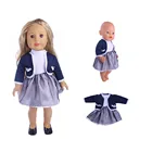 Элегантное пальто + рубашка + шифоновая юбка, 18 дюймов, американский и 43 см, аксессуары для детской кукольной одежды, игрушки для девочек, поколение, подарок на день рождения