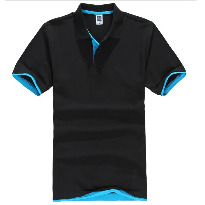 2019 новый модный бренд отложной воротник Лето повседневное для мужчин футболка 15