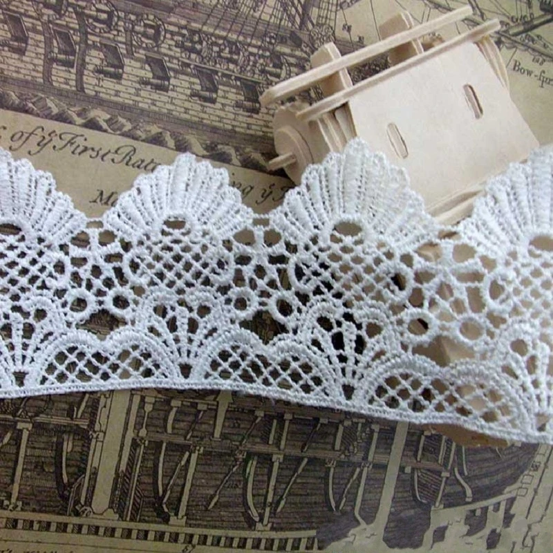 2 ярда черная белая Водорастворимая кружевная лента 73 мм отделка аксессуары для