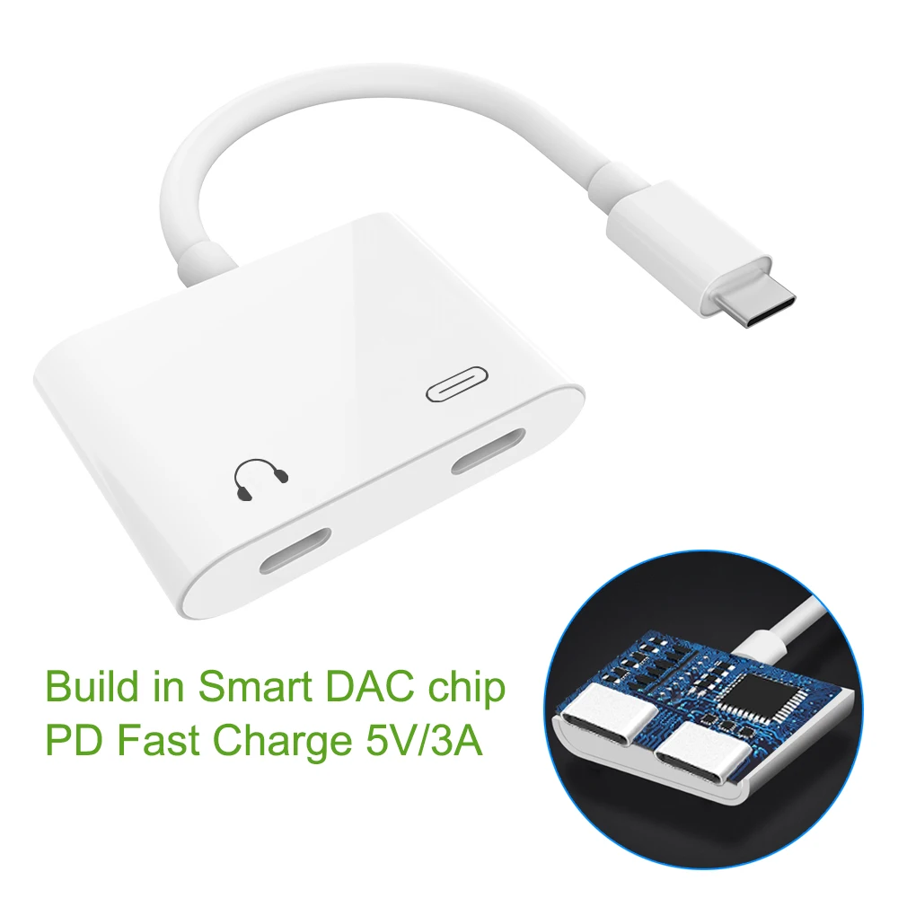 USB C на два типа C разъем для наушников цифровой аудио сплиттер адаптер музыкальный конвертер для пиксельных смартфонов PD кабель для быстрой зарядки