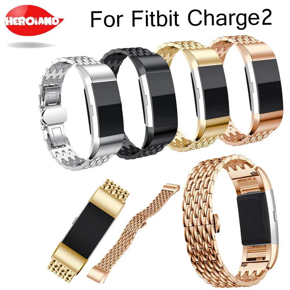Запасной ремешок для Fitbit Charge 2 браслет из нержавеющей стали смарт