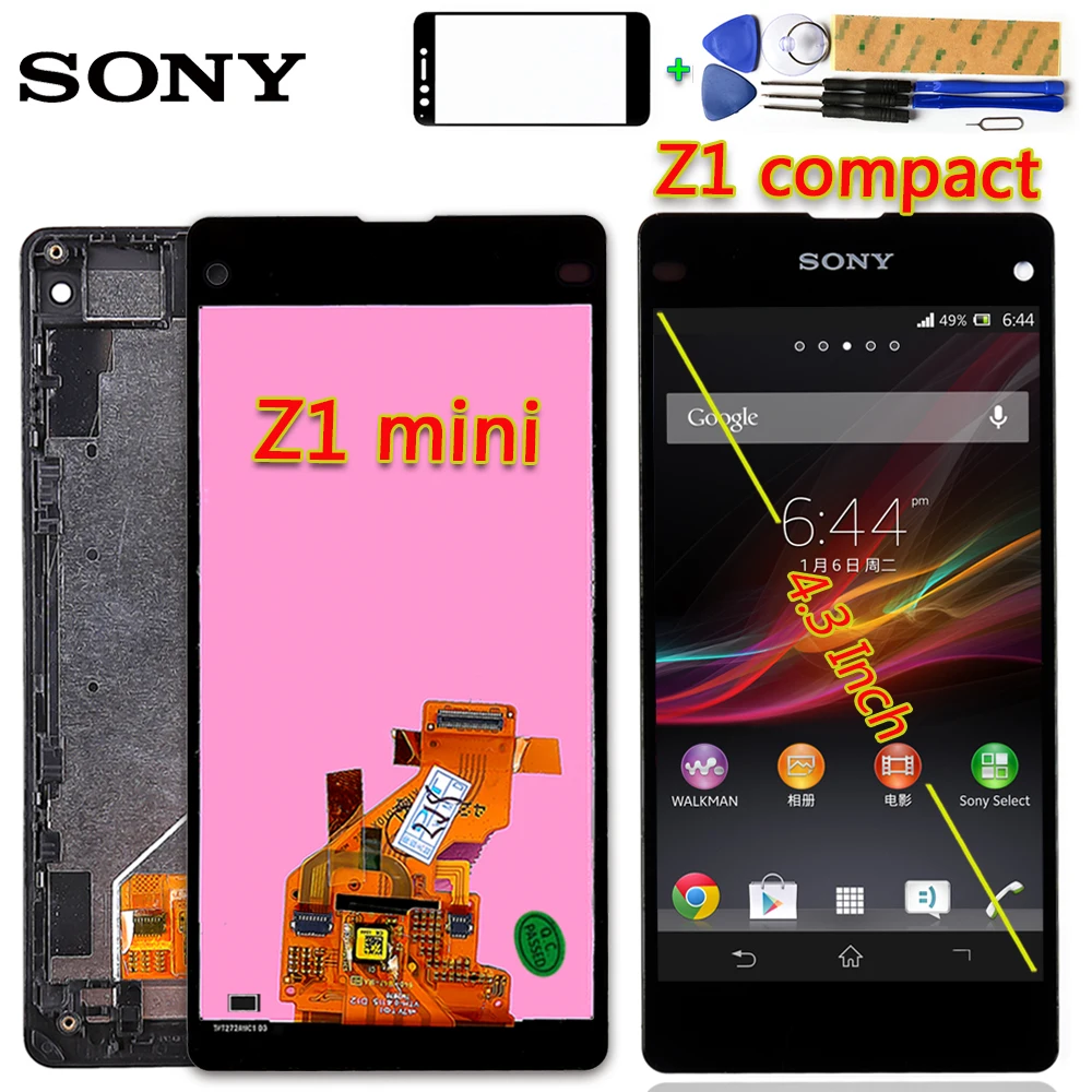Vancca 4 3 дюймов ЖК дисплей Дисплей для sony Xperia Z1 Мини Компактный D5503 Сенсорный экран