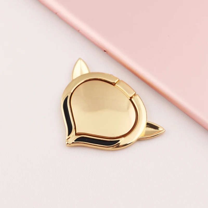 Золотой IKSNAIL Cute Fox держатель телефона с кольцом на палец для iPhone samsung HUAWEI 360 градусов круглый держатель для магнитного крепления подставка для смартфона - Название цвета: Золотой