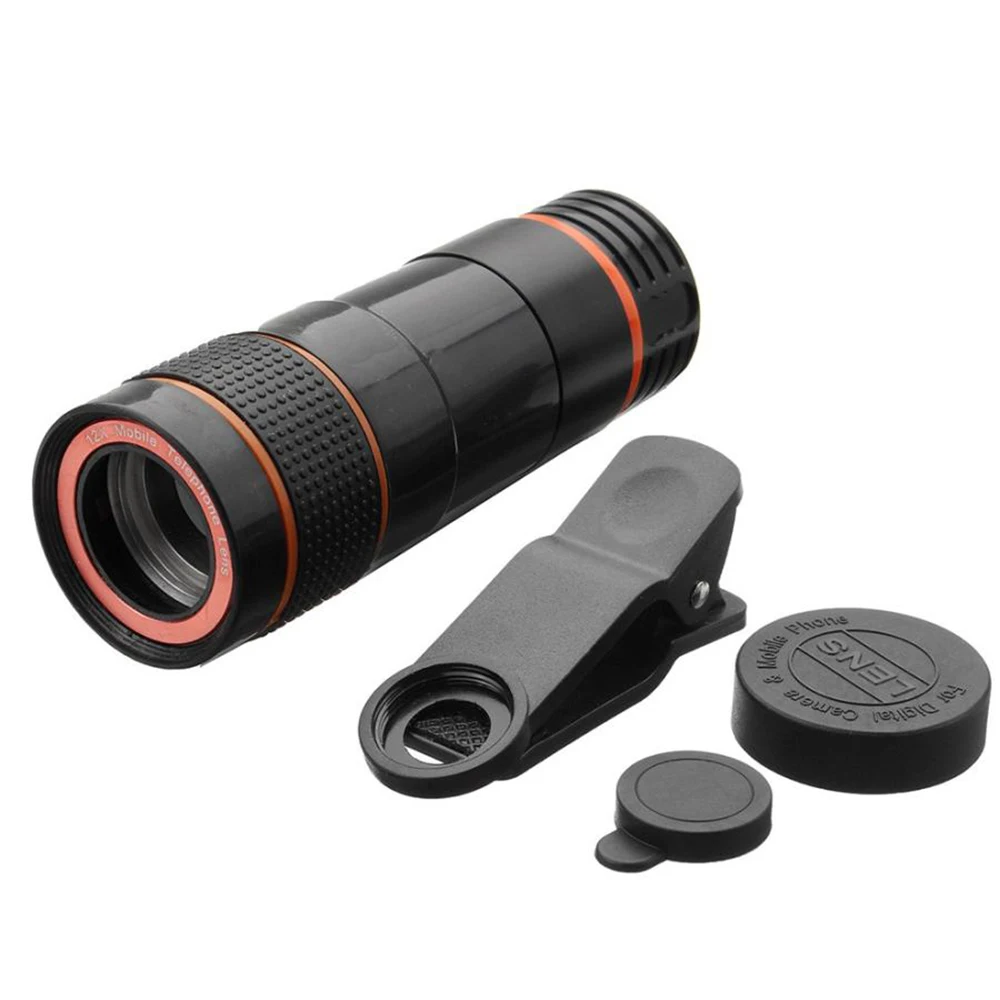 HD 12x оптический зум длиннофокусный объектив Внешний elescope с универсальным зажимом для IPhone, смартфона дропшиппинг