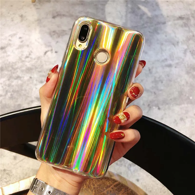 Чехол для huawei P20 Lite P10 P9 Lite Mini Honor V9 V10 Коврики 9 10 Pro крышка Y5 Y6 Y9 Аврора цветной блестязий, мягкий чехол - Цвет: Gold