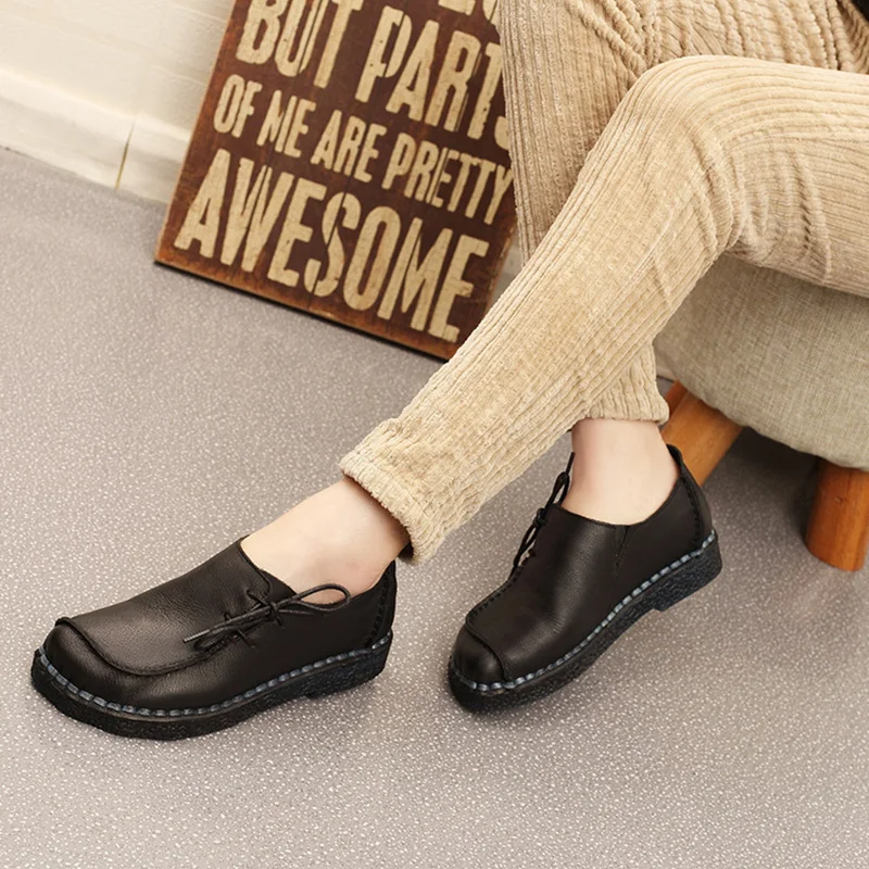 Винтажная женская обувь ручной работы из натуральной кожи женские мокасины