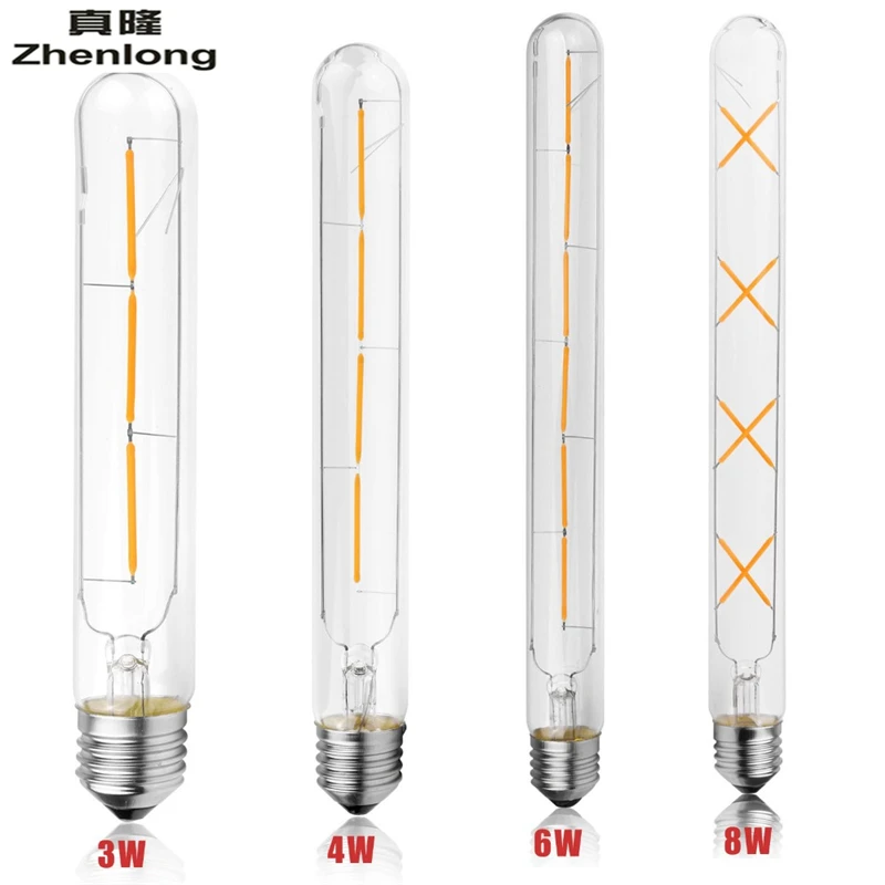 Зенлонг AC85 265V E27 3W 4W 6W 8W T30 Винтаж Edison COB светодиодный нити светильник в стиле ретро