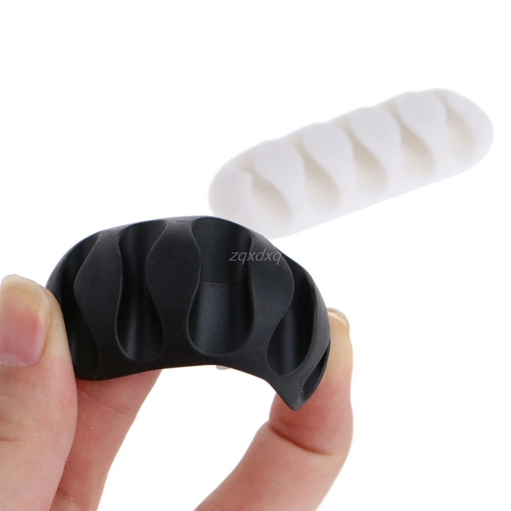 

2Pcs 5-Clip Silicone Earphone Cable Winder Cable Winder for Cord Organizer Holder Charger wire fixing device Electronics Stocks