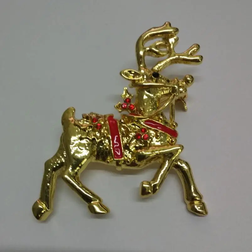 Летние Броши с Красной глазурью золотого цвета модные ювелирные изделия подарок