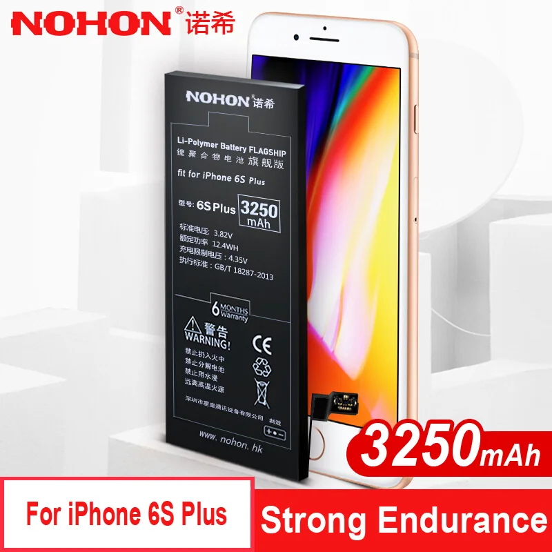 Оригинальный nohon аккумулятор для Apple iPhone 6 S Plus Max Ёмкость Замена литиевые батареи