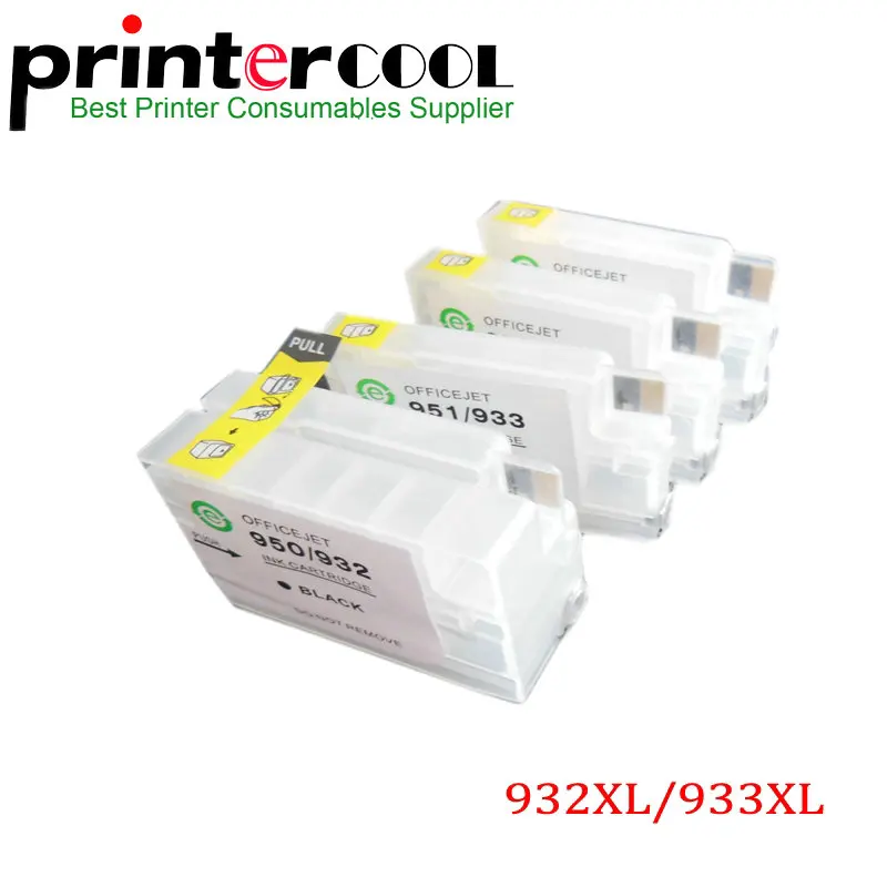 Einkshop 4 шт. для HP 932 933 перезаправляемый картридж 932xl 933xl 6600 6100 6700 7110 7610 7612 7510 7512 с