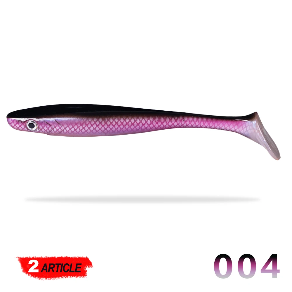 004 Hunthouse 2 шт./лот pro shad Щука приманка 20 см 50 г Краска Печать приманка весло хвост shad силиконовая souple leurre натуральный мускусный - Цвет: 004