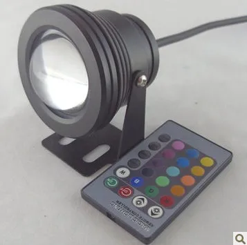 Быстрая доставка 10 Вт подводный IP68 RGB Светодиодный прожектор для сада бассейна + 24