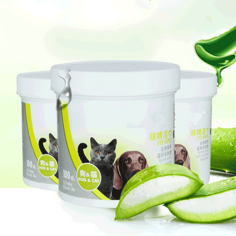 100 шт./компл. салфетки для глаз домашних животных удаления пятен с кошачьими