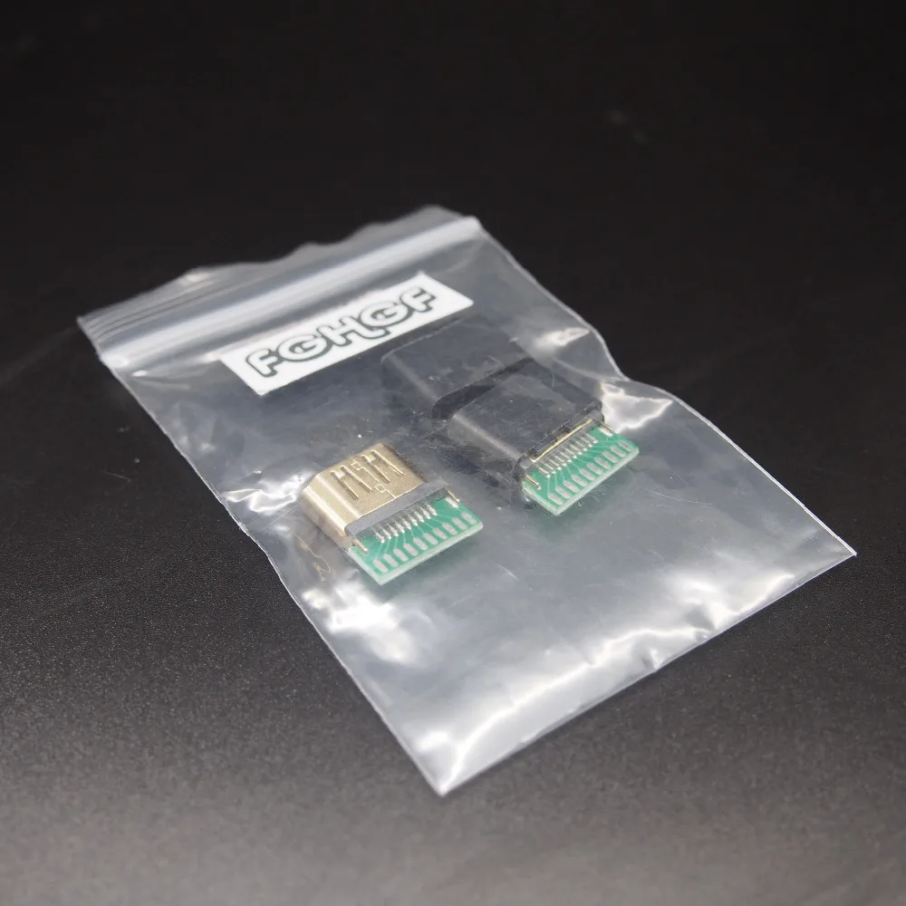 10 компл./лот позолоченный HDMI гнездовой разъем типа A с печатной платой и