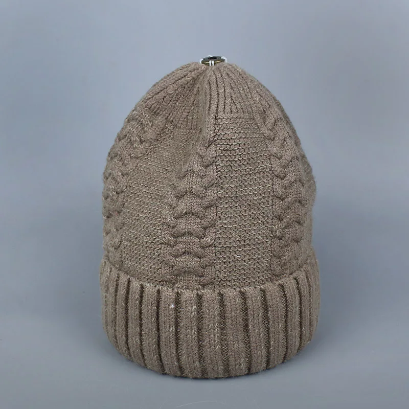 Hat Brown Натуральный мех енота помпонами вязаная шапка мяч Beanie зимняя шапка для женщин Девушки Шерсть Хлопок Skullies женский лыжный кепки - Цвет: Hat Brown