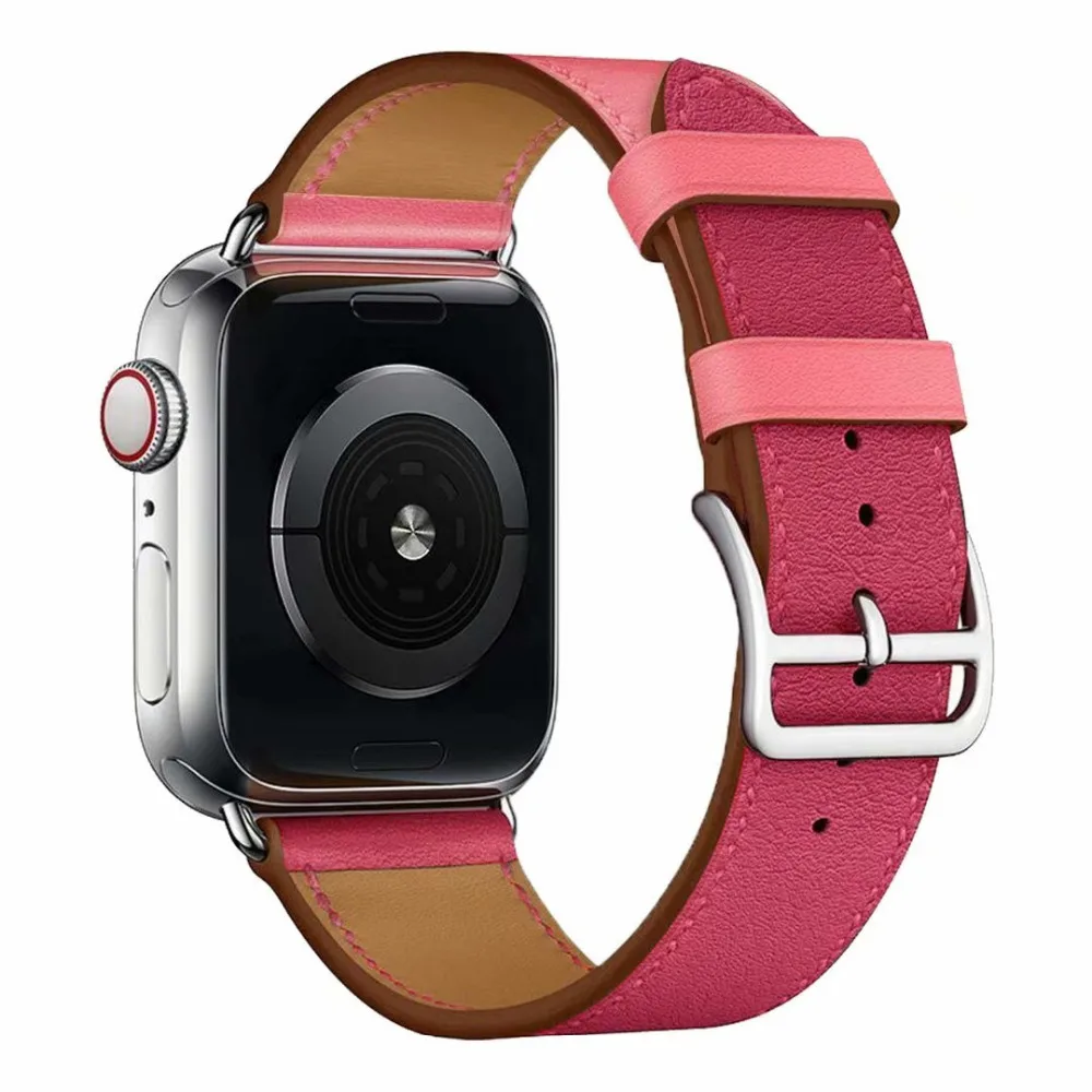 Один тур ремешок из натуральной кожи петлевой для Apple Watch Band 42 мм 38 мм 40 мм 44 мм для iWatch Series 1 2 3 4