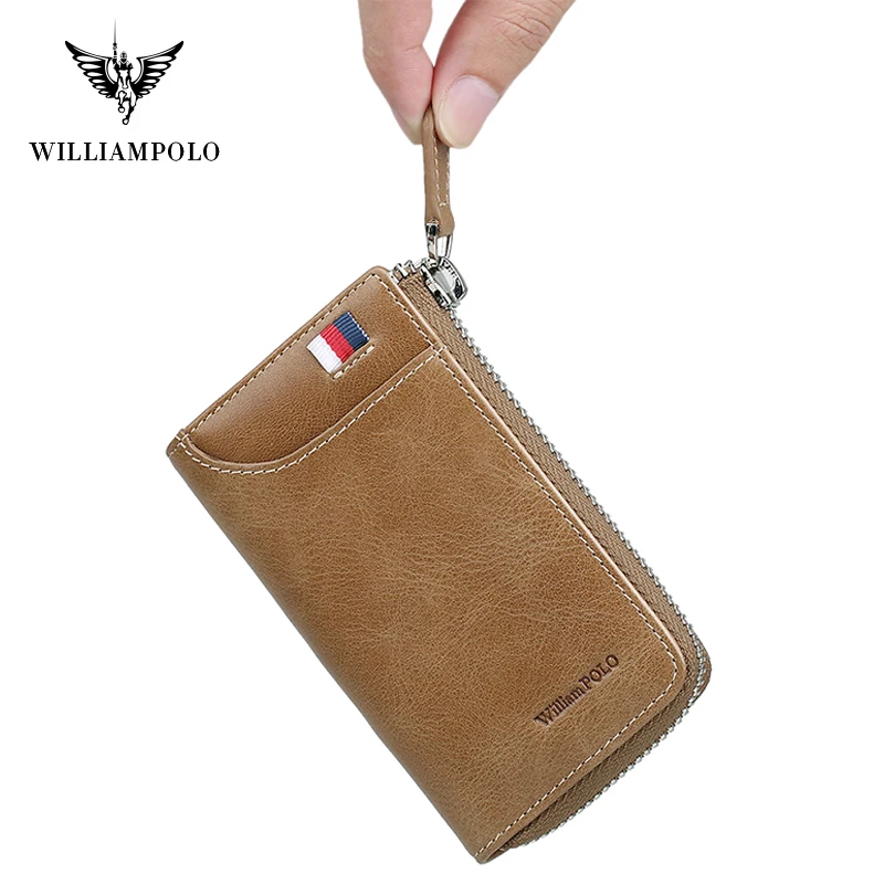 Кожаный чехол для ключей WilliamPOLO винтажный органайзер автомобильный брелок с 6