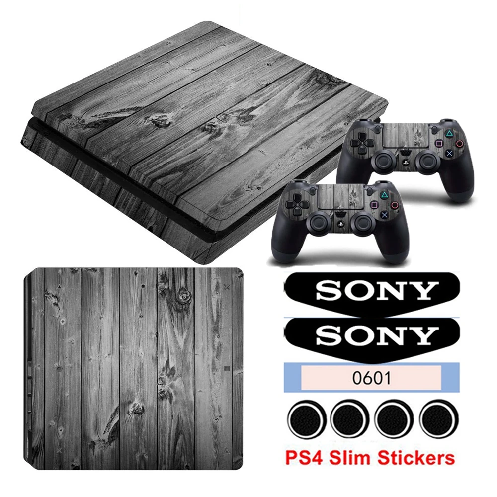 Деревянный Protectoive кожи Стикеры чехол для Playstation 4 Slim PS4 Slim консоли наклейки для 2 крышки контроллеров наклейки