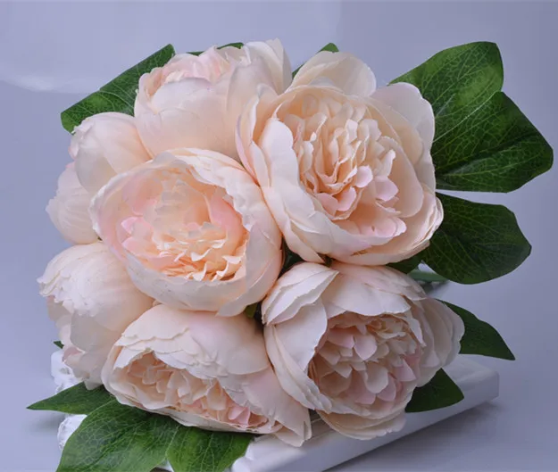 10 шт./Букет невесты с пионами свадебный букет Цветочная ваза мебель для дома