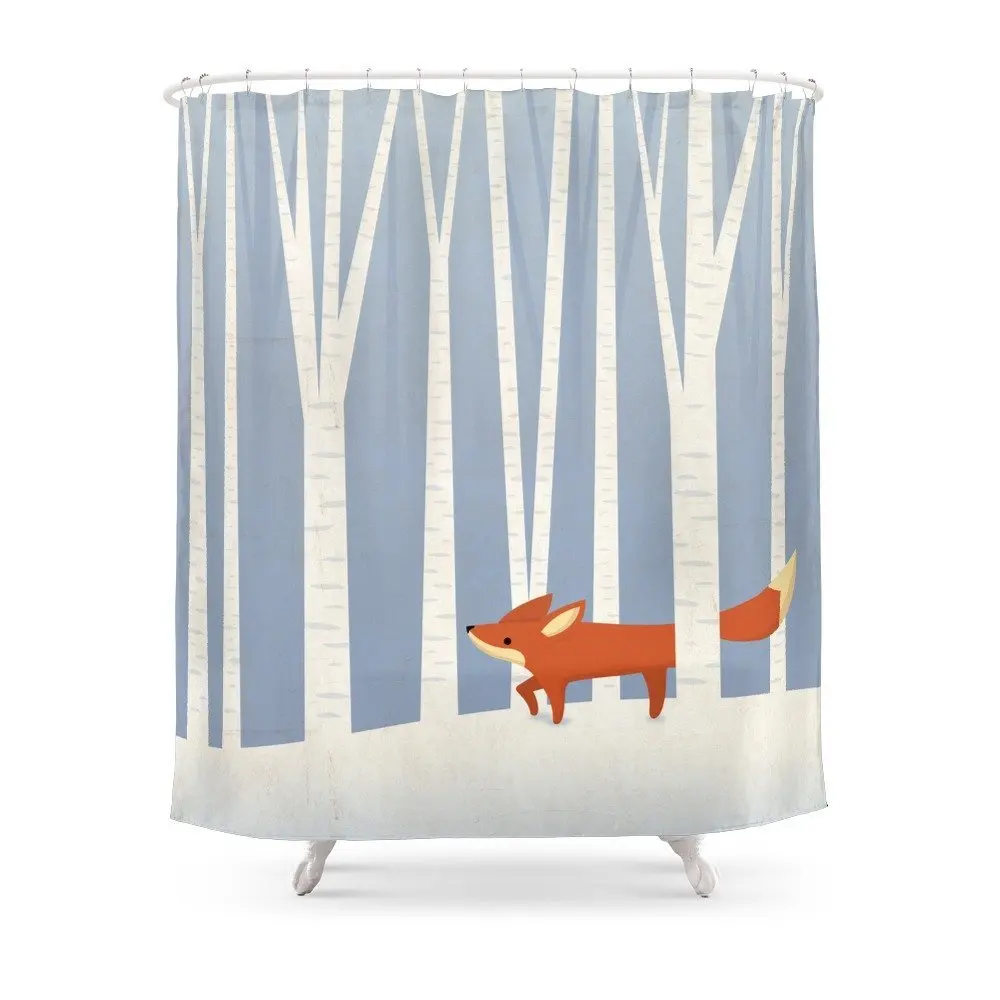 Экологически чистые лисы в снегу занавески для душа | Дом и сад