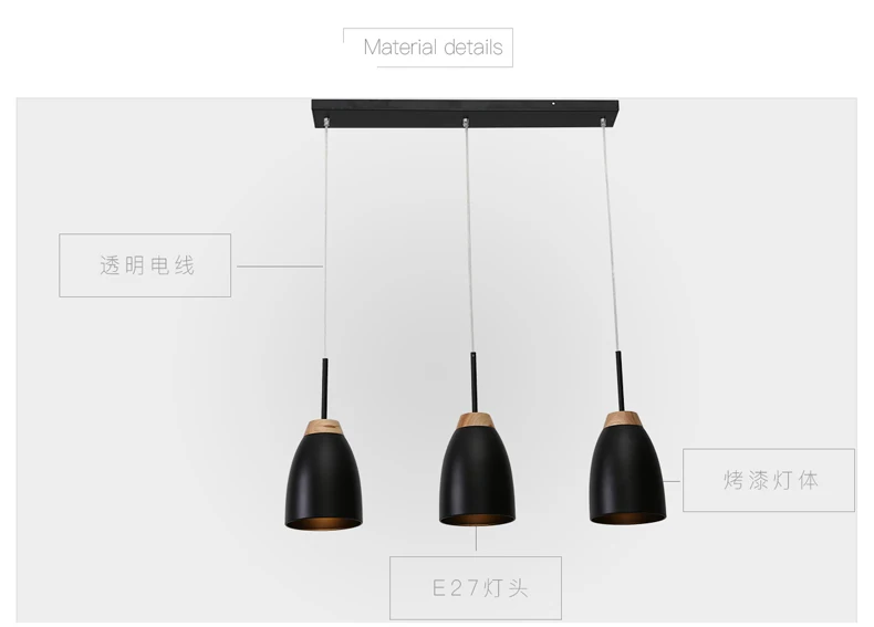 Шнур для столовой подвесной светильник s кухонный ing деревянный E27 Lamparas De Techo hotel