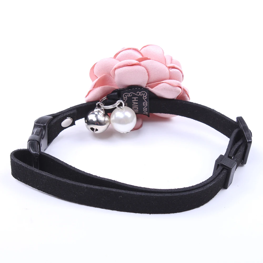 Ошейник с розовым цветком для кошек и собак регулируемый ошейник щенков