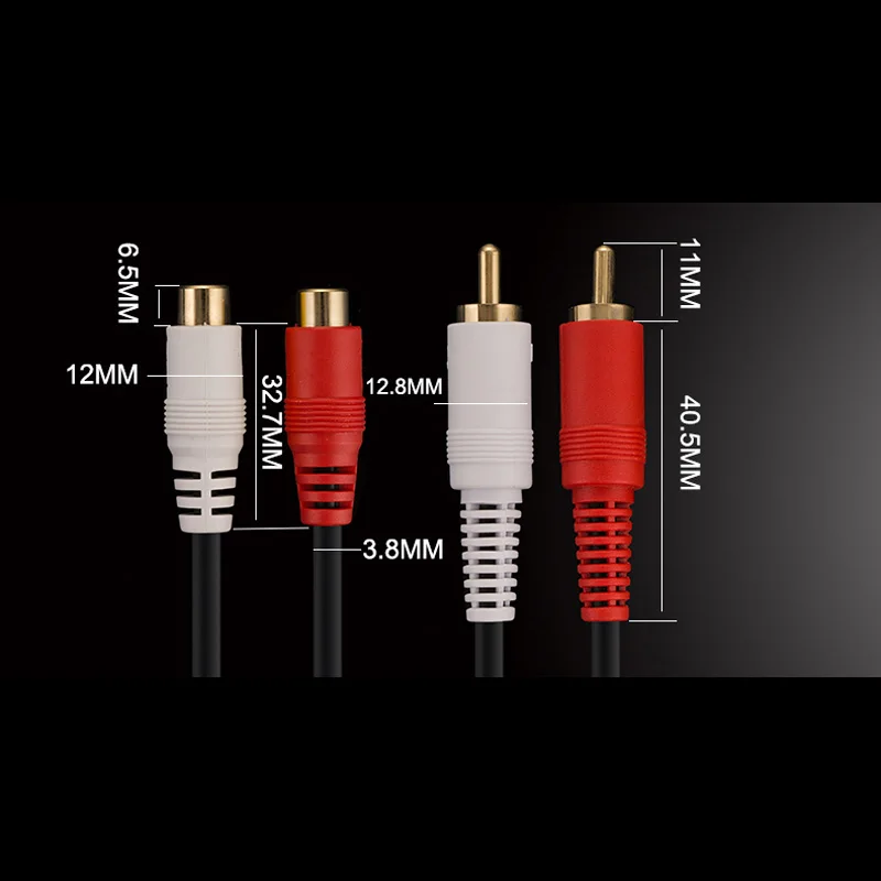 Лидер продаж 2 RCA M к 2RCA F штекер гнездо Аудио Видео DVD AV Кабель 1 8 м адаптер для