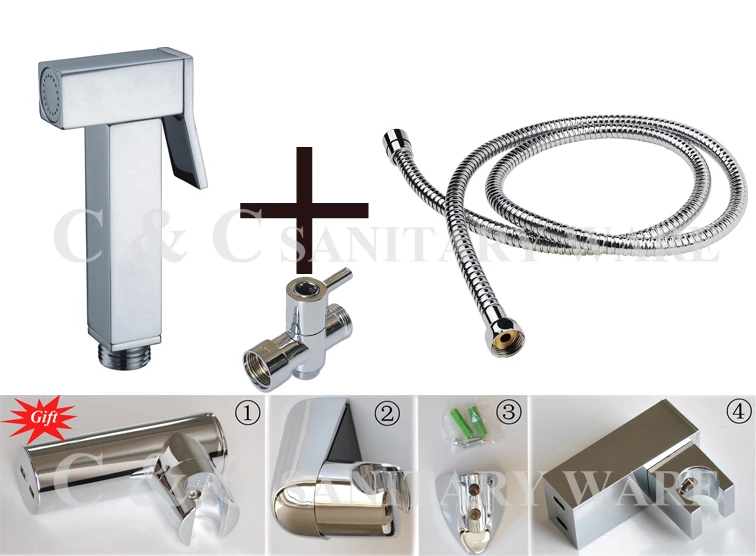 

G1/2, G7/8, G3/4, M18X1.5L Optional T-adapter Wall Mounted Brass Chrome Sanitary Toilet Seats Bidet Spray A2008ST