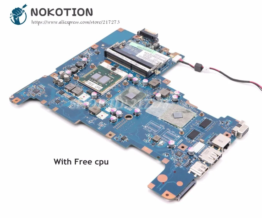

NOKOTION For Toshiba Satellite L670 L675 Laptop Motherboard NALAA LA-6042P K000103810 K000103830 HM55 DDR3 HD4500 Free CPU