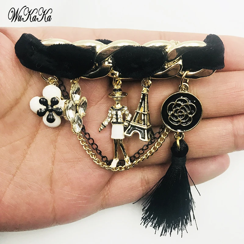 Camellia tassels люксовый бренд Chan CC стиль nel нагрудные булавки и броши брошь ювелирное украшение в виде броши модная женская одежда