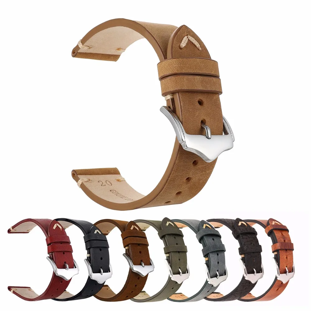 Ремешок из телячьей кожи для наручных часов 18/20/22 цветов|watch strap spring bar|watch rubber strapwatch
