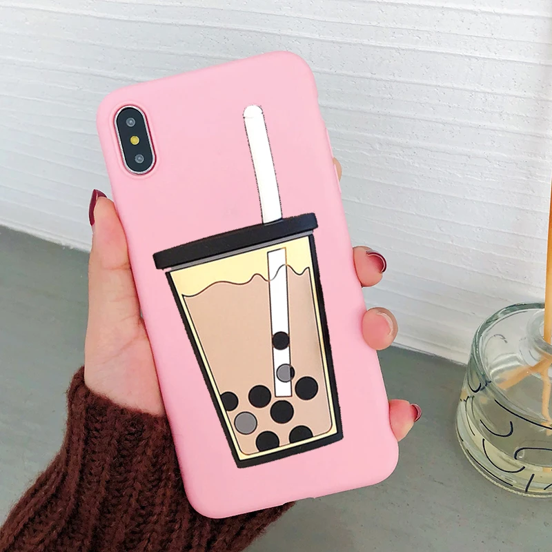 PearlCup Pink Забавный чехол с 3D рисунком молочного чая для huawei Y5 Prime Y6II Y6 Pro Y7 Prime Y9 силиконовый чехол для телефона из ТПУ - Цвет: PearlCup Pink
