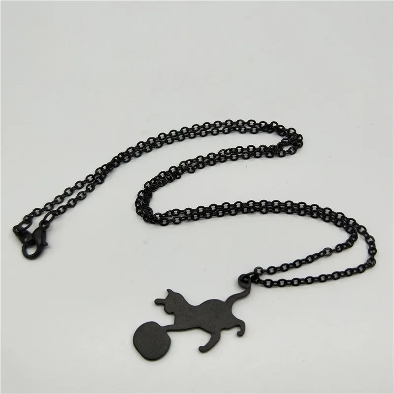 Ожерелье женское с подвеской в виде кошки шариком