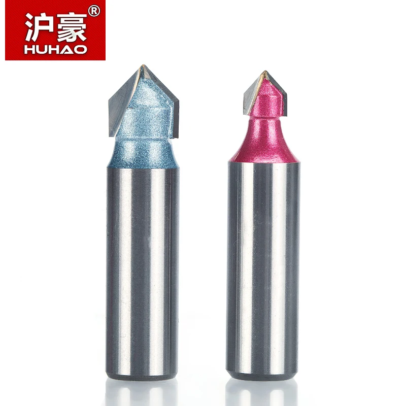 HUHAO 1 шт. 1/2 "1/4" хвостовик Фрезерные фрезы для дерева 90 градусов V типа долота