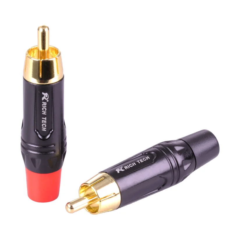 100 шт./50 пар медь RCA Plug терминалы Позолоченный разъем аудио видео адаптер паяный разъем провода