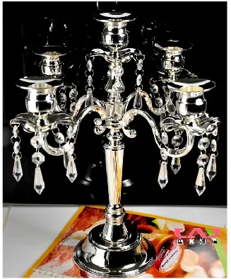 

Vintage silverplated wedding crystal candelabra crystal candelabra candlesticks candle holder metalcraft ZT2025