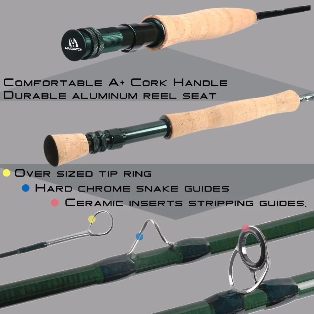 Maximumcatch Fly Rod and Reel Combo 8'" /8'6'/9'6''/10 3/4/5/6/7/8WT углеродная Удочка с большой АРБОР алюминиевая катушка