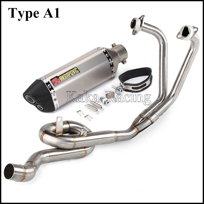 Type A1 MT03 Akrapovic глушитель выхлопной трубы мотоцикла полная система скольжения на переднюю ссылку трубы для Yamaha YZF R3 R25 - Цвет: Type A1