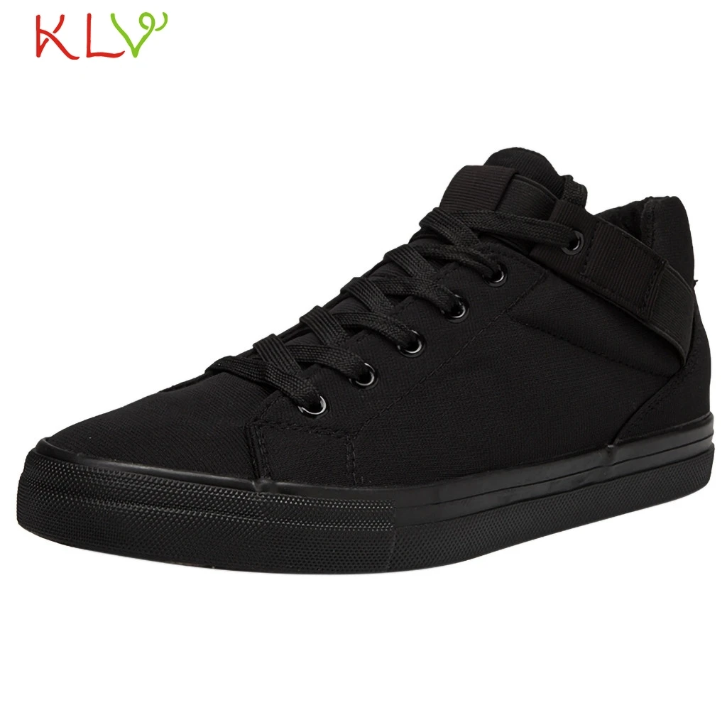 Black Canvas Shoes Новое поступление года; высококачественные мужские туфли на плоской подошве; Дышащие Модные мужские повседневные парусиновые белые туфли; zapatos hombre; мужские туфли на плоской подошве; 18Dec4 - Цвет: Black Canvas Shoes
