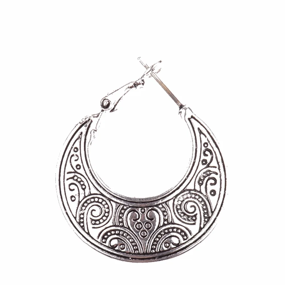 Женские винтажные серьги Jhumka этнические подвески серебряного цвета в форме Луны