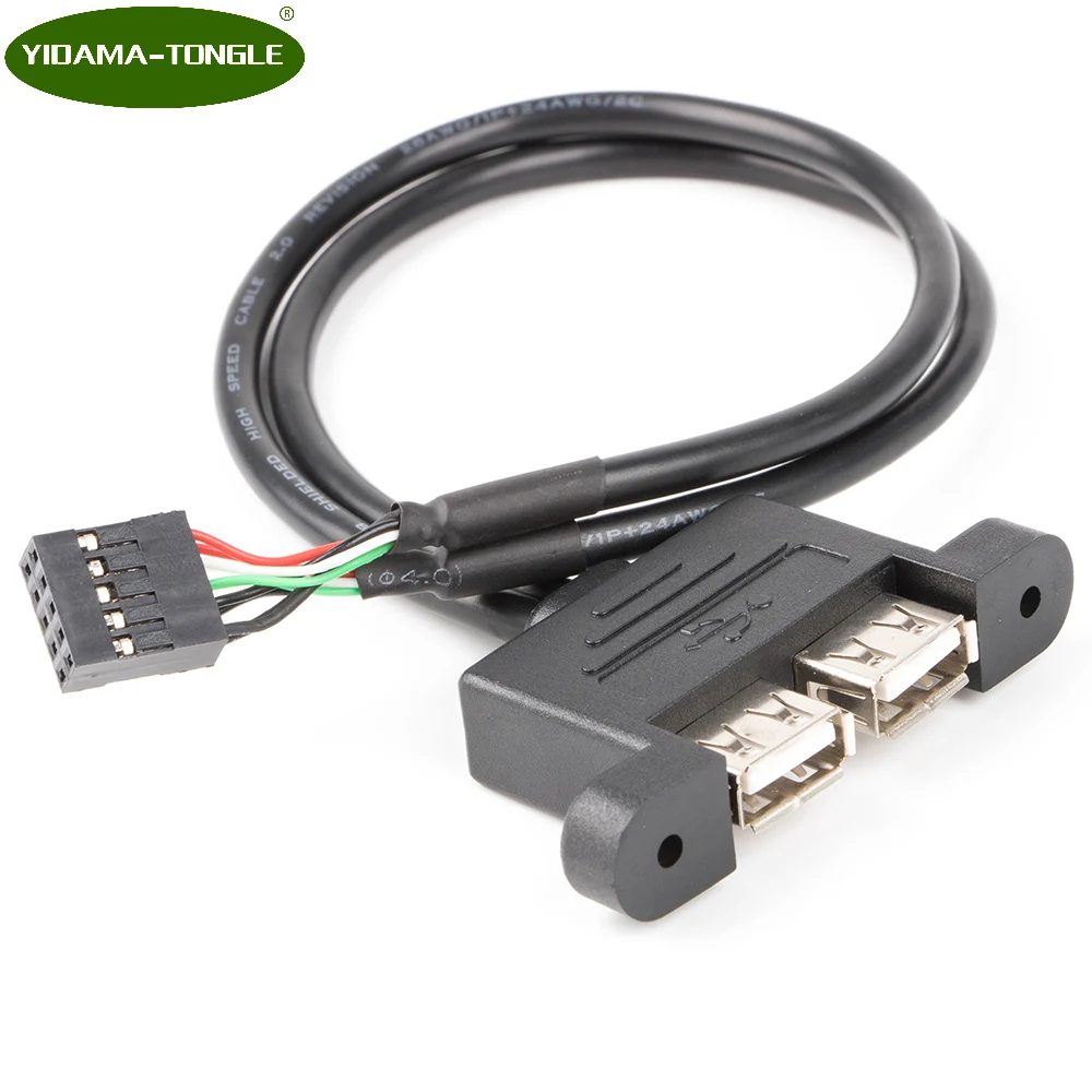 Двойной USB 2 0 A гнездовой монтажный-10P 1 &quotкабель материнской платы | Компьютеры и