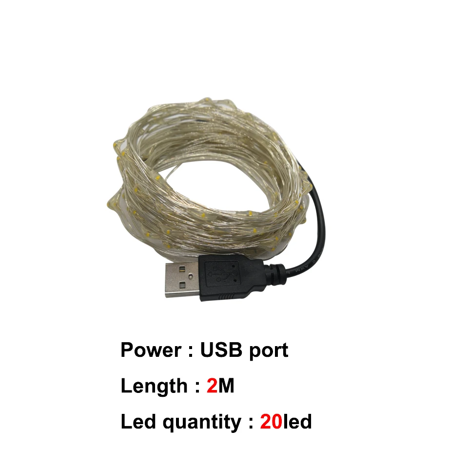 USB DC5V-2M USB фото зажимы светильник 1/2/5/10M отличный подарок на Рождество гирлянда светодиодный гирлянды светодиодные лампы фея светильник s для внутреннего год Рождество Свадебная вечеринка украшения - Испускаемый цвет: USB DC5V-2M