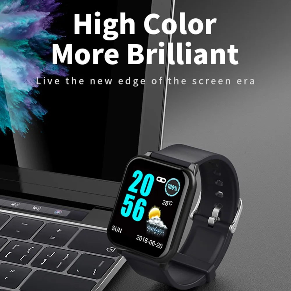 Смарт часы цветной шагомер экранный монитор сердечного ритма Push сообщение для iOS